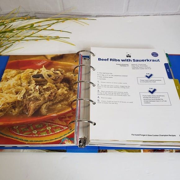 Fix It & Forget It Slow Cooker Crockpot Cookbook Binder 450 Recipes - Picture 12 of 12